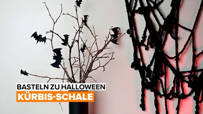 Basteln zu Halloween: Kürbis-Schale