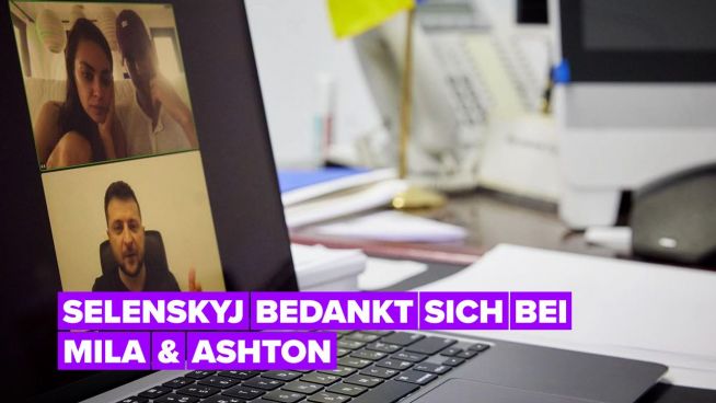 Selenskyj führt einen Videoanruf mit Mila & Ashton Kutcher, nachdem diese 35 Millionen Dollar für ukrainische Flüchtlinge gesammelt haben